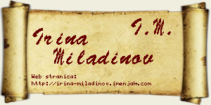 Irina Miladinov vizit kartica